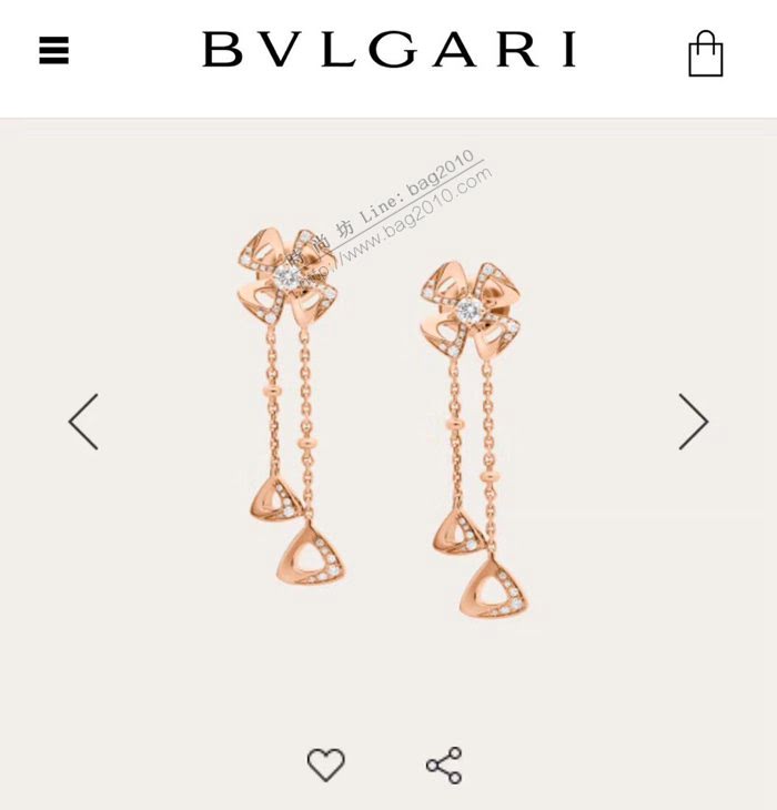 Bvlgari飾品 寶格麗詠綻系列 s925純銀四葉草鏤空流蘇耳釘  zgbq3225